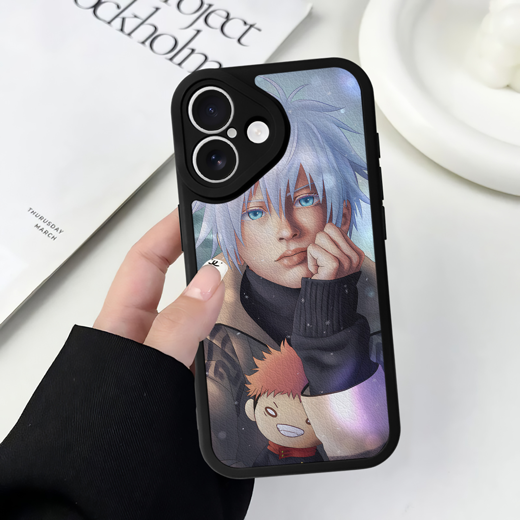 （画像用） 呪術廻戦 Jujutsu Kaisen 【iPhone 16シリーズ対応】シリコンスマホケース（レザー調） 材質：シリコン